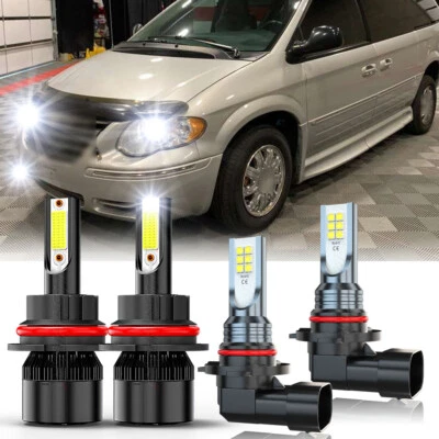 For Chrysler Town & Country 2005 - 2007 6000K LED Headlight Fog Light Bulbs Kit - Image 1 of 4