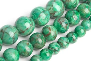 Cuentas sueltas redondas de piedras preciosas turquesa magnesita verde hierba 6/8/10 mm - Imagen 1 de 3