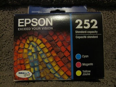 Epson T252520-S T252520-CP Cyan Magenta Yellow Ink Cartridge OEM # 252 09.2025 - Image 1 of 4