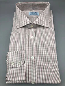 HILDITCH & KEY Hemd schwarz, rot-weiß fein kariert, UK:17,5, EU:44, UVP:175£ - Bild 1 von 12