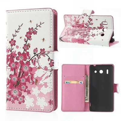 Flip Business Case For Huawei Ascend G510 Stand Book With Floral Pattern - Image 1 of 2