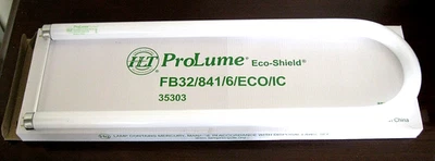 32W T8 U BEND FLUORESCENT LIGHT BULB LAMP COMMERCIAL HALCO PROLUME FB32/841/ECO - Image 1 of 4