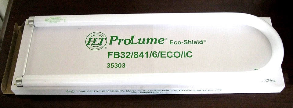32W T8 U BEND FLUORESCENT LIGHT BULB LAMP COMMERCIAL HALCO PROLUME FB32/841/ECO - Image 1 of 4
