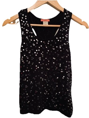 Suéter sin mangas de lentejuelas negro de lana de cordero J.Crew Enjoy talla S Foto 1 de 3