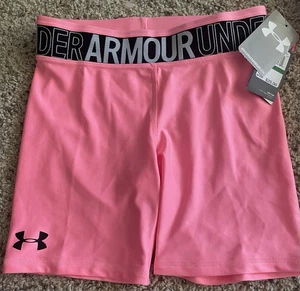Under Armour Youth Girls Large Heat Gear Shorts LOT Of 7 Pink NWT - Picture 1 of 2