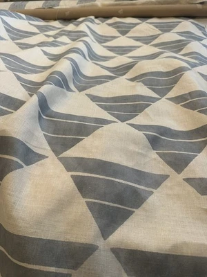 linen print fabric by yard. Zak + Fox Pattern Uroko Color Blue.   55” Wide X 54” - Image 1 of 2