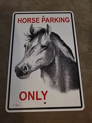 Letrero de estacionamiento de aluminio Y2k 2007 para estacionamiento de caballos Atlas de colección Foto 1 de 3