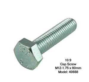 4 Pcs 10.9 Cap Screws M12-1.75 x 80MM Full Thread Zinc Hex Head - Picture 1 of 3