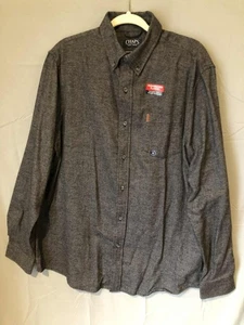 Chaps Performance Flannel Solid Dark Gray Retains Heat/Wicks Present Dad Sz L - Picture 1 of 10