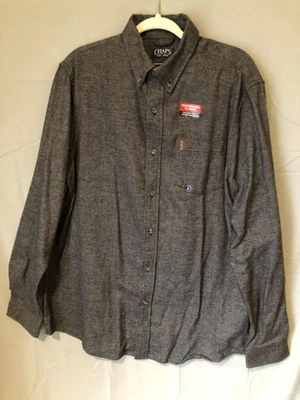 Chaps Performance Flannel Solid Dark Gray Retains Heat/Wicks Present Dad Sz L - Image 1 of 4