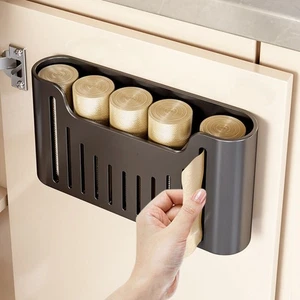 Carbon Steel Kitchen Utensil Rack Punch Free Cling Film Storage Rack  for Home - Picture 1 of 14