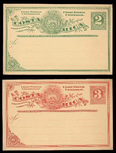 (T0358) COSTA RICA - 2 TARJETAS POSTALES SIN USAR. FOXING MENOR. BONITO Foto 1 de 1