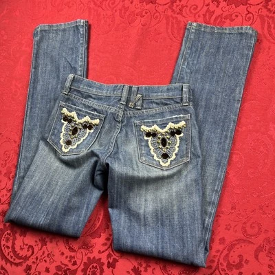 Vigoss Jeans Womens 27 Blue Bootcut Studs Dreamcatcher Flare Y2K - Image 1 of 4