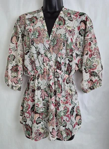 Renee C. Top Mujer Floral Multicolor Boho Kimono Manga 3/4 Transparente Talla M - Imagen 1 de 10