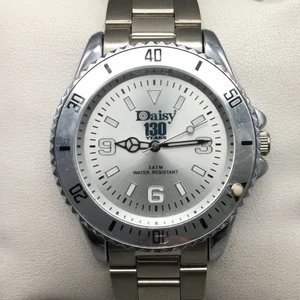 Daisy 130 Jahre Uhr Herren 42mm Edelstahl silberfarben neue Batterie 8,25" - Bild 1 von 13