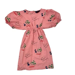 The Animals Observatory Pink Puff Sleeve Sailor Dress Boat Colorful Summer sz 6 - Picture 1 of 8