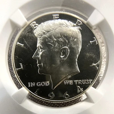 Moneda de plata a prueba de medio dólar Kennedy NGC PF67 1964 rara coleccionable Foto 1 de 4