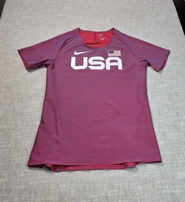 Camiseta deportiva de carreras Nike Pro Elite Team EE. UU. mediana para hombre roja azul campo de atletismo Foto 1 de 4