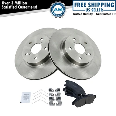 Front Brake Pad & Rotor Kit Brake Rotor For 1996-2000 Toyota RAV4 - Image 1 of 4