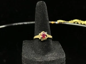 14K Gold Vintage Rubin & Diamant Ring oval roter Edelstein Größe 6,5 signiert BH - Bild 1 von 24