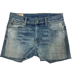 Polo Ralph Lauren Jean Shorts Sz 29 Cutoffs Light Wash Stretch Denim Grunge Jort - Picture 1 of 11