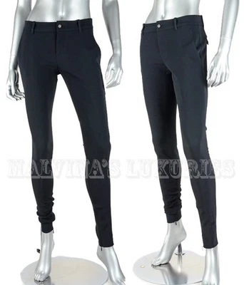 GUCCI PANTALONES NEGROS LEGGINGS AJUSTADOS DOBLADILLO CON CREMALLERA $895 talla IT 38 US 2 Foto 1 de 4