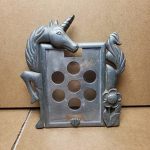 Sears Picture Frame Small Pewter Unicorn Made In USA 2 1/4" x 3 1/4" - Picture 1 of 5