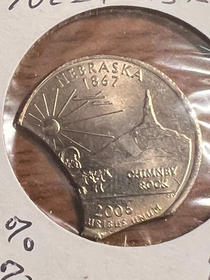 2006 NEBRASKA STATEHOOD QUARTER CLIPPED BU - DOUBLE CLIP - Image 1 of 4