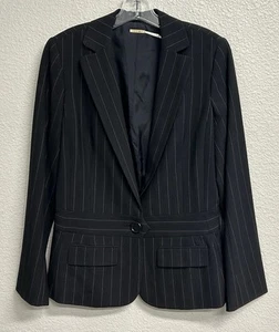Max Studio Women's Blazer Jacket Long Sleeve Black Pinstripe Size 12 - Picture 1 of 10