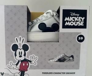 Mickey Mouse Toddler Shoes; Size 10; Silver And Black Lace Ups - Picture 1 of 6