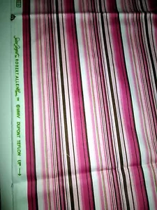 43" of Susan Sargent for ROBERT ALLEN HOME Stripe FABRIC Decorator PINK 1yard+ - Picture 1 of 1