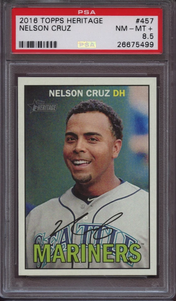 2016 Topps Heritage 457 Nelson Cruz PSA 8.5 NM Mint + - Image 1 of 1