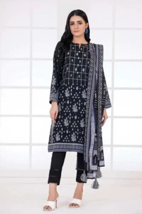 Lakhany 3 Piece Unstitched Monochrome Embroidered Lawn Suit - MCE-7018