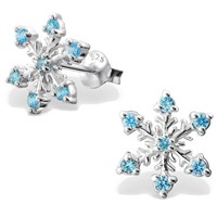 1 Paire Femmes Mode Argenté Cristal Flocon de neige Clou Boucle d/'oreille