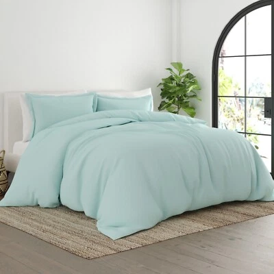 3 PC Cozy Double Brushed Microfiber Bedding Duvet Cover with Pillow Shams - Image 1 of 4