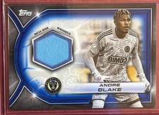 2023 TOPPS MAJOR LEAGUE SOCCER MATCH-WORN JERSEY Card ANDRE BLAKE UNION 003/199