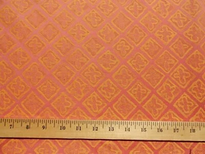 Ethno Baumwolle Jacquard PINK Gelbgold Blumen Medaillon Wohndeko 1,75 Yard  - Bild 1 von 2