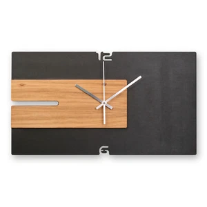 Moderne Designer Holz Wanduhr | leises Funk oder Quarzuhrwerk | Kreative Feder