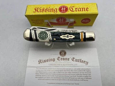 Navaja de bolsillo Kissing Crane Celtic Pride Trapper 4 1/8” cerrada con certificado de autenticidad Foto 1 de 4