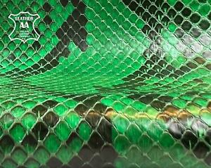 Green Genuine Pythons Leather Full Skins 300-400cm/9.8 - 13.1ft Snakeskin 1.75oz