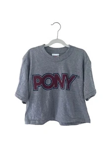vintage PONY crop top t-shirt youth size medium deadstock NWT 90s made in USA - Picture 1 of 5