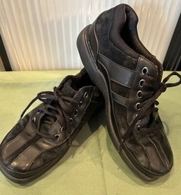 Rockport Black Leather Suede Shoes Lace Up Low Top Flat Adult Women's Size 7 M - Image 1 of 4