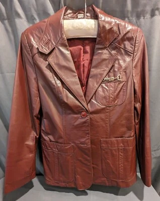 Abrigo Blazer Chaqueta De Colección Caravana Cuero Albany NY Para Mujer Cuero Marrón 11/12 Foto 1 de 3