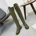 Women shoes Lace-up Over-the-knee knee-high boots ladies flat boots over the kne