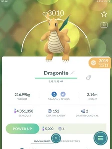 Pokémon Go Dragonite TRADE Go with 20.000 stardust - Description - Picture 1 of 3