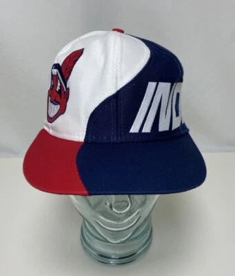 Vintage Cleveland Indians Logo Athletic Big Logo Spell Out Snapback Hat - Image 1 of 4