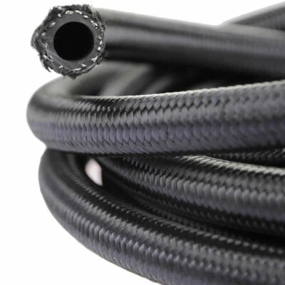AN6 6AN Nylon Stainless Steel Braided Fuel Oil Gas Line Hose 20 Feet 6 Meters - image 1 of 4