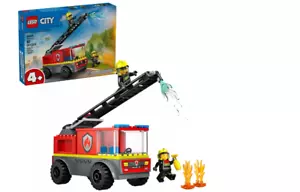 Fire Ladder Truck Toddler Building Toy with 2 Firefighter Minifigures 60463 - Picture 1 of 3