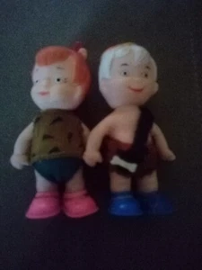 Vintage Flintstones Pebbles and Bam Bam Rare Knickerbocker Mini Dolls No Box - Picture 1 of 1