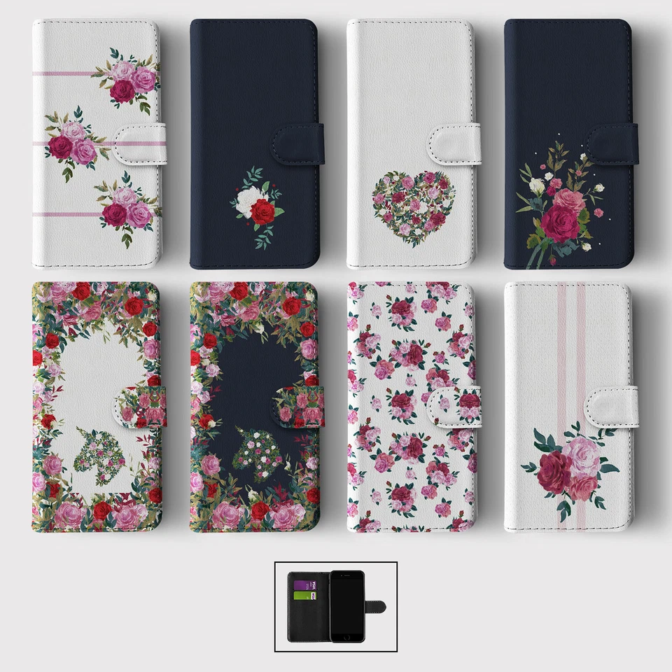 CASE FOR SAMSUNG S23 S22 S21 S20 S10 S9 WALLET FLIP PHONE COVER UNICORN ROSES - Image 1 of 1